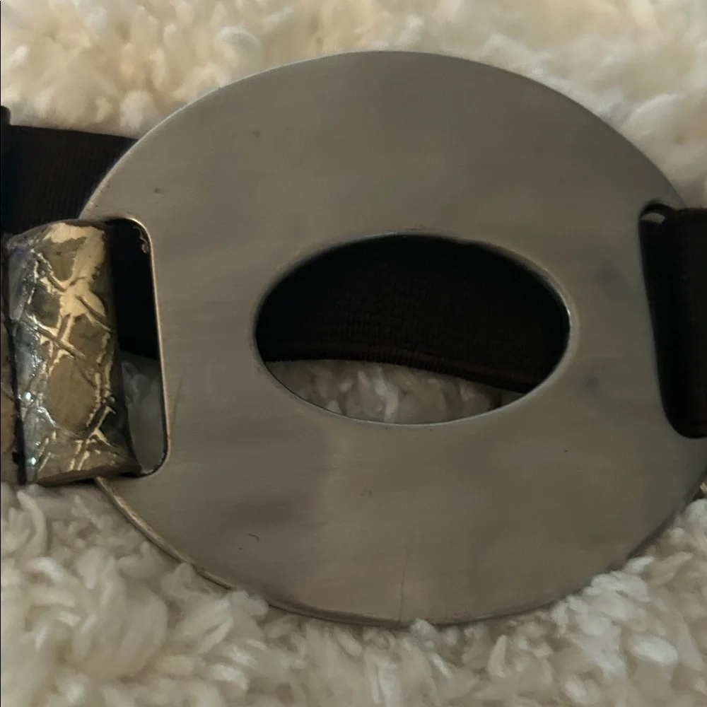 Silver, Green and Black Circle Link Belt